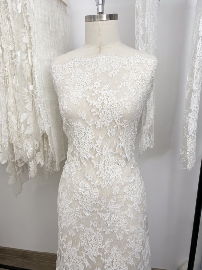 White French Lace with Corded