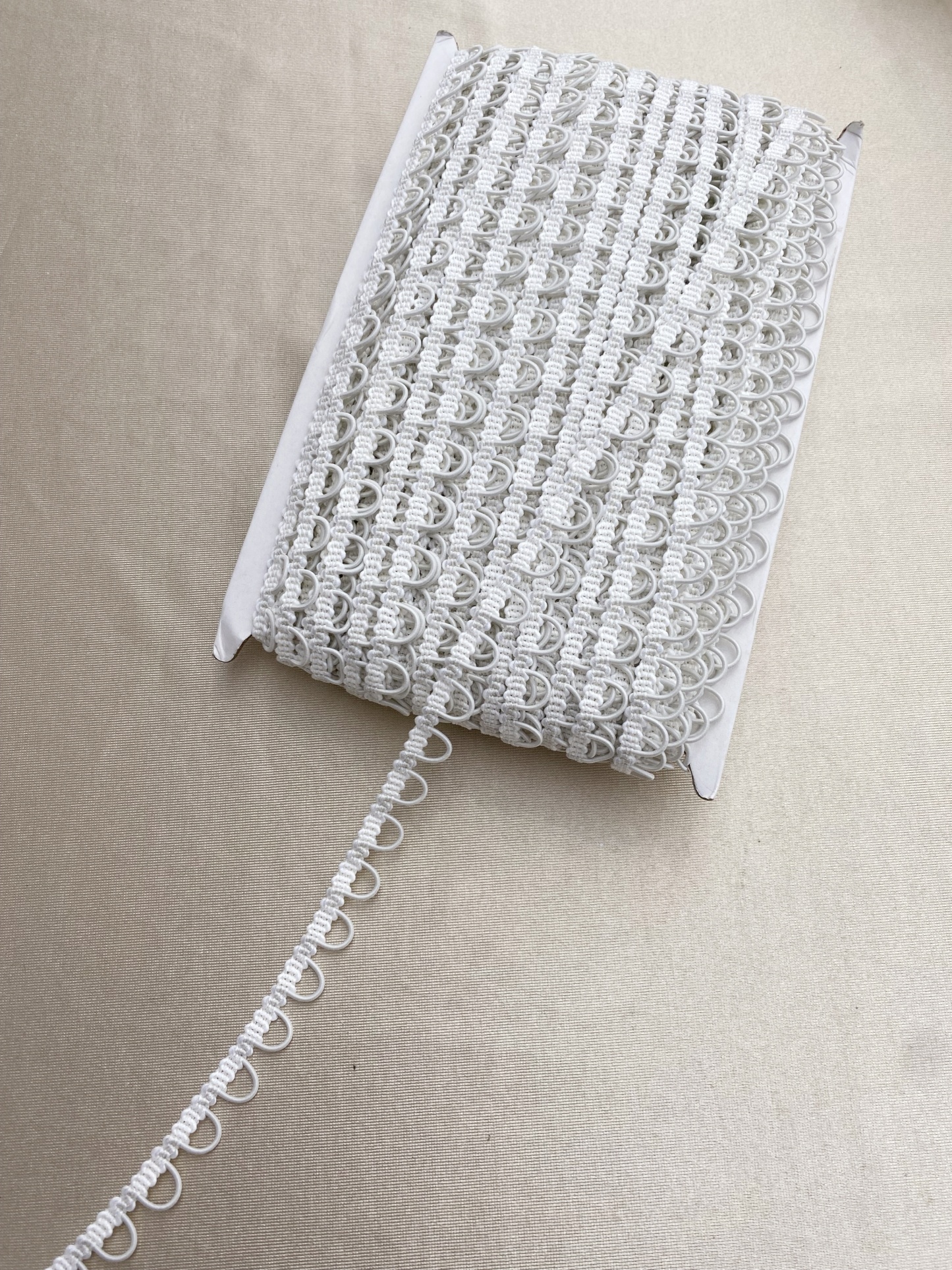 50 Yards Ivory Bridal Button Loops Trim | Elastic Wedding Gown Fasteners | DIY Bridal Corset Loops for Wedding Dress