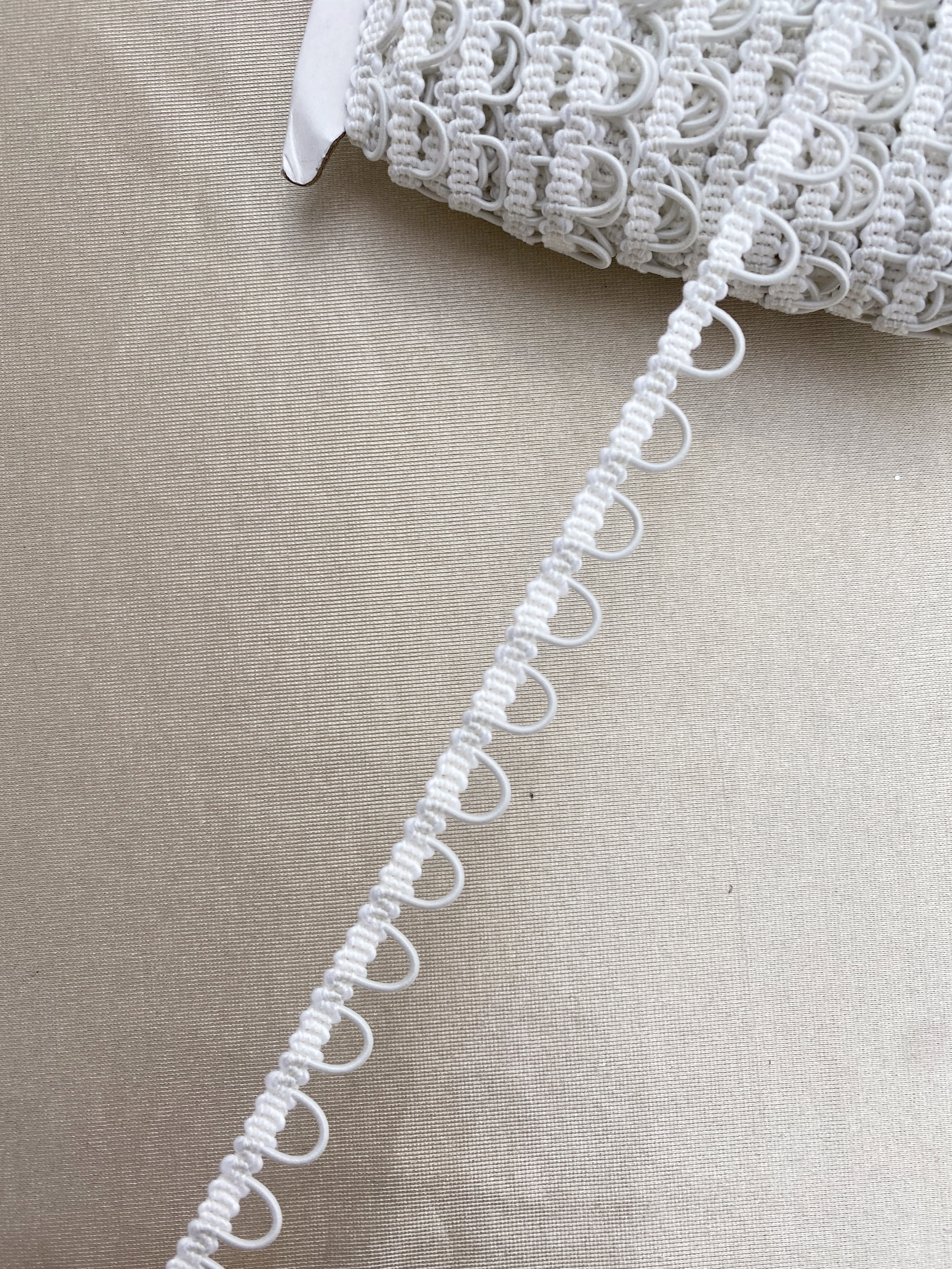 50 Yards Ivory Bridal Button Loops Trim | Elastic Wedding Gown Fasteners | DIY Bridal Corset Loops for Wedding Dress