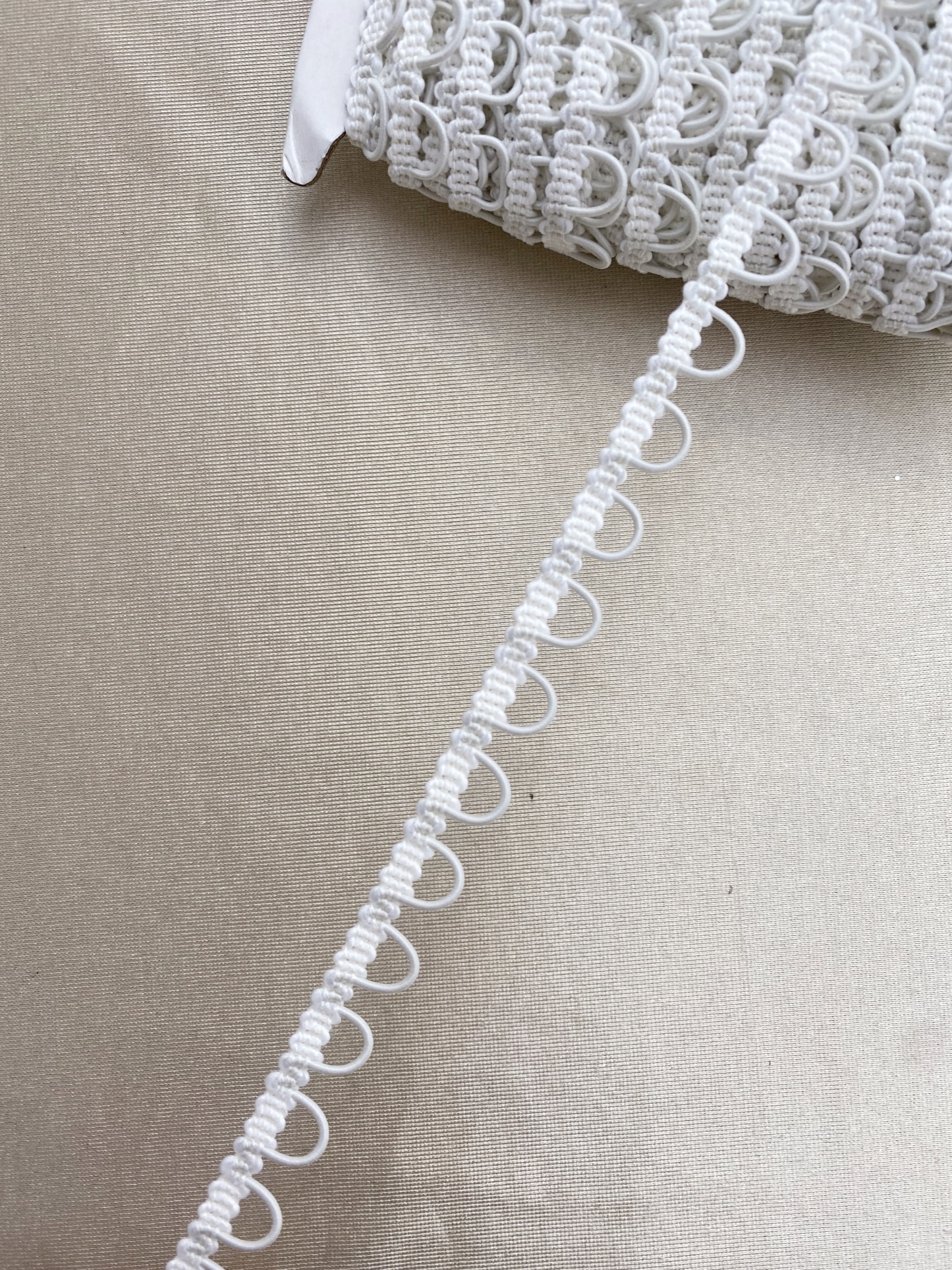 50 Yards Ivory Bridal Button Loops Trim | Elastic Wedding Gown Fasteners | DIY Bridal Corset Loops for Wedding Dress