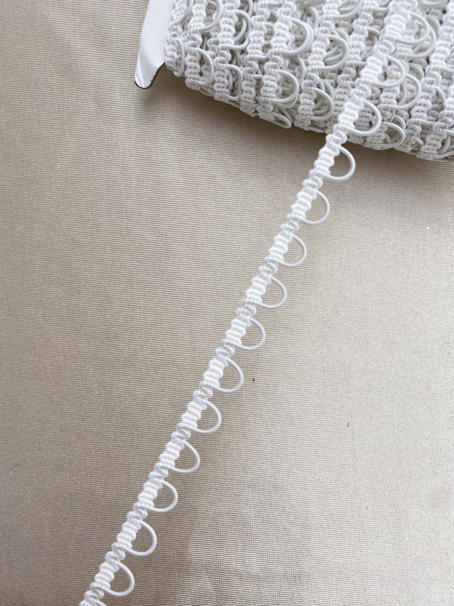 50 Yards Ivory Bridal Button Loops Trim | Elastic Wedding Gown Fasteners | DIY Bridal Corset Loops for Wedding Dress