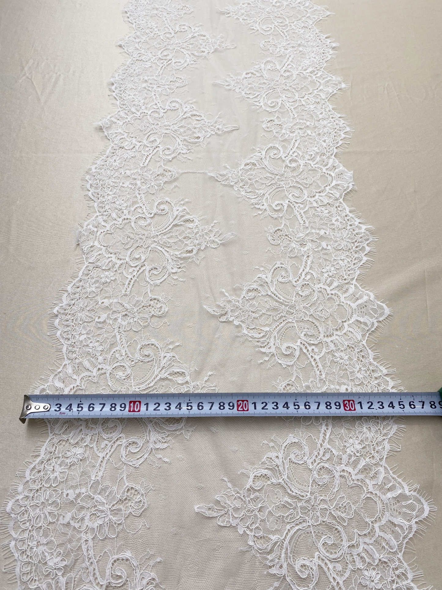 3 Meters French Corded Lace Trim,Floral Eyelash Lace for Bridal Wedding Veils or Dresses
