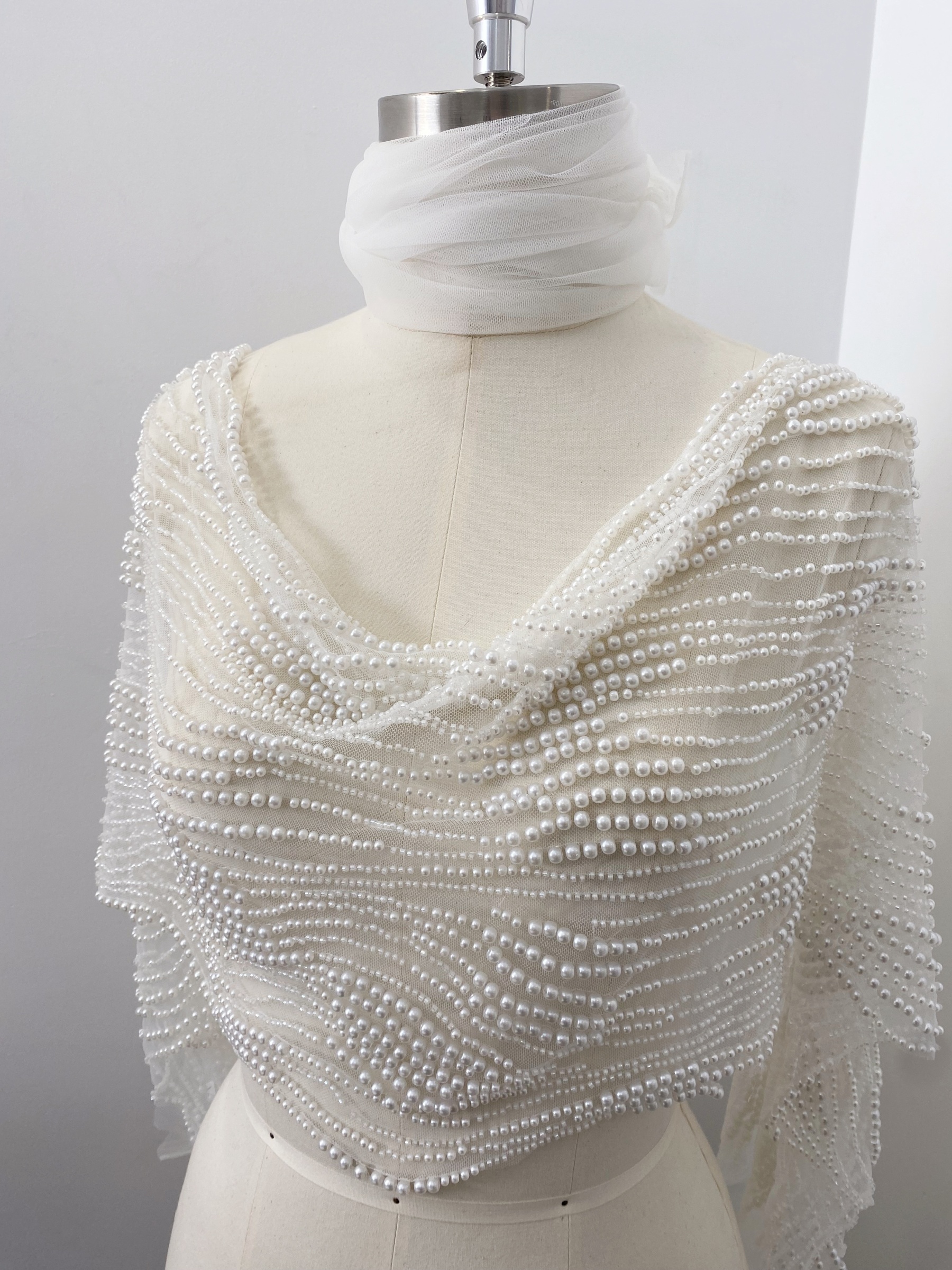  Bead Pearls Lace Fabric,Heavy Full Bead Wedding Bridal Dress,Embroidery Prom Party Wedding Dress Fabric