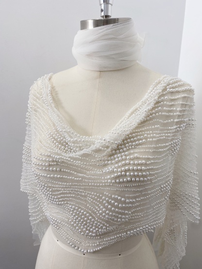  Bead Pearls Lace Fabric,Heavy Full Bead Wedding Bridal Dress,Embroidery Prom Party Wedding Dress Fabric