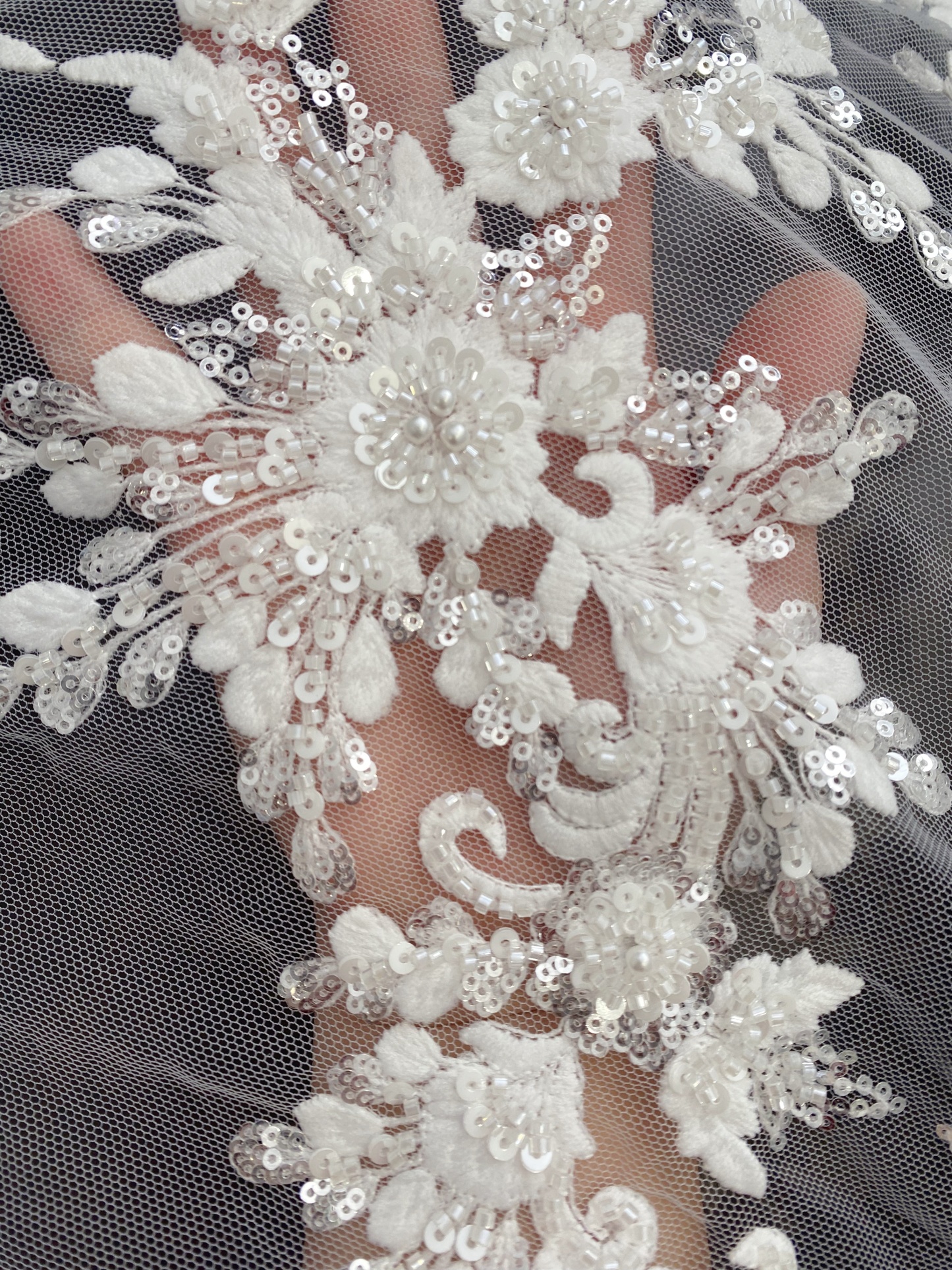 2026 New Embroidered Tulle Lace Fabric by the Yard , Ivory Wedding Lace for Bridal dress, Elegant Gown or Veil, Royal Style