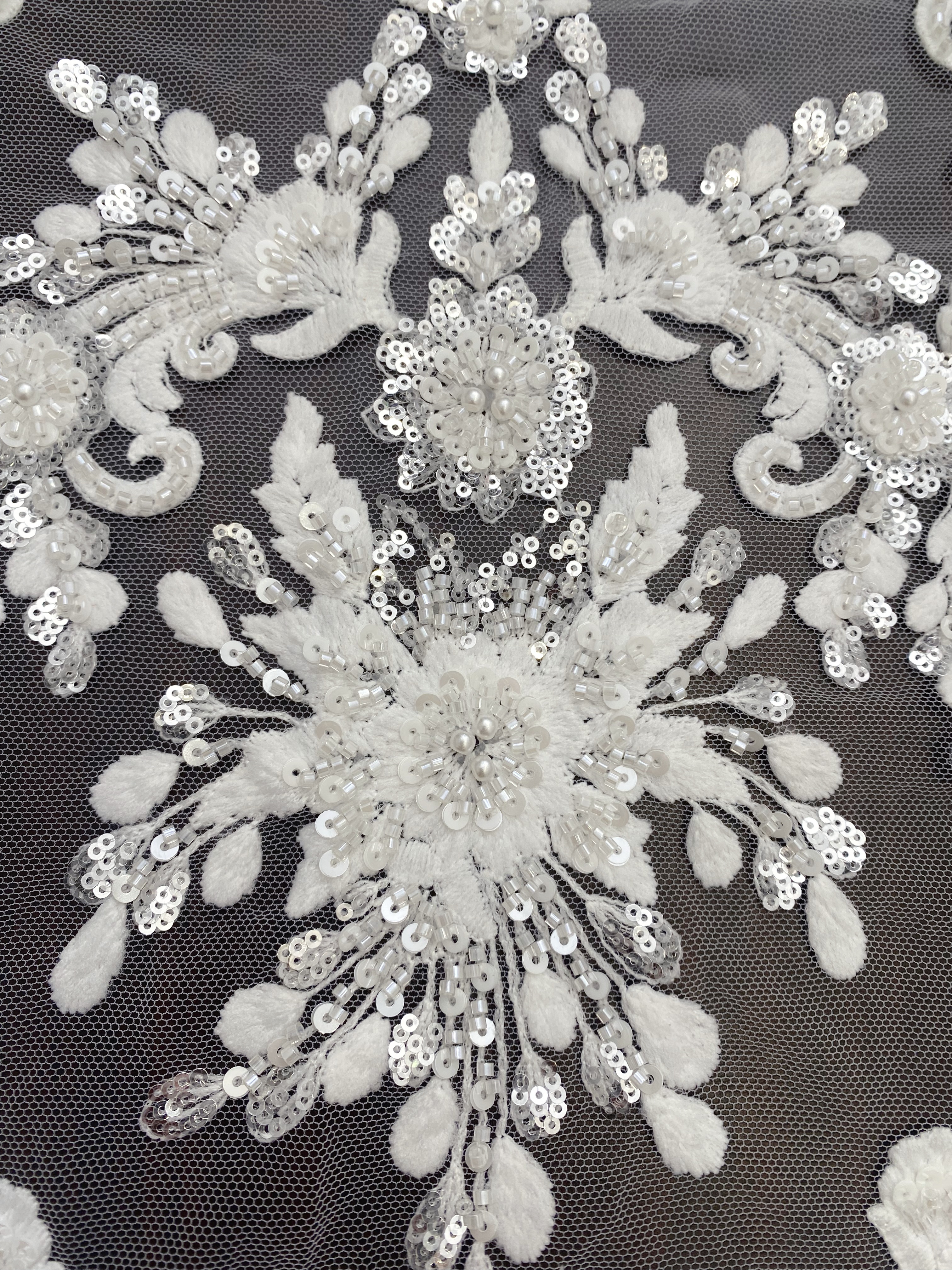 2026 New Embroidered Tulle Lace Fabric by the Yard , Ivory Wedding Lace for Bridal dress, Elegant Gown or Veil, Royal Style