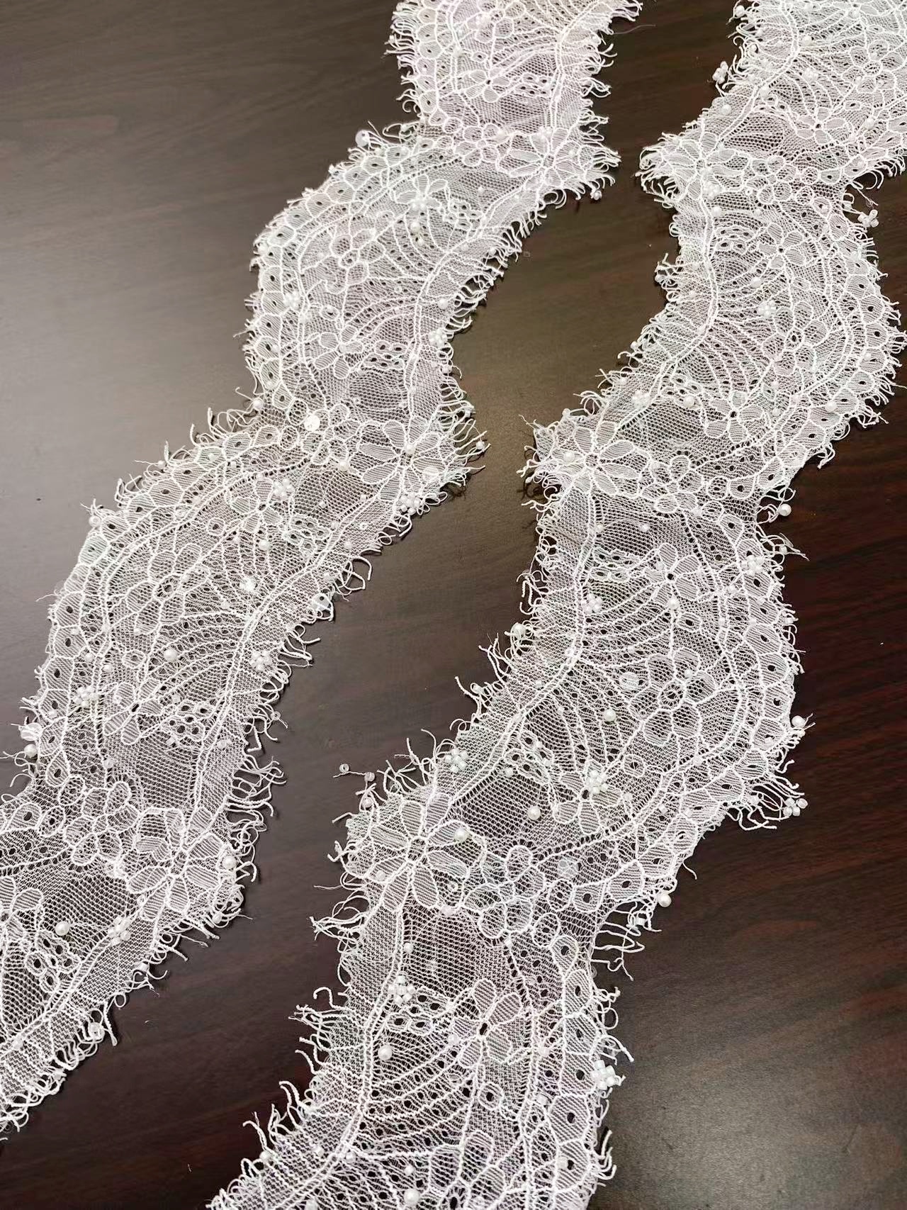 Soft Chantilly Lace Trim, Beautiful Eyelash Lace Trim for Lingerie, Veils, Dresses, Gowns, Lingerie, Headbands Sold as 3-Meter Piece