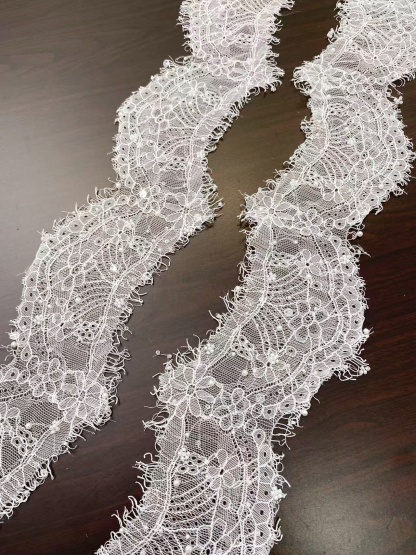 Soft Chantilly Lace Trim, Beautiful Eyelash Lace Trim for Lingerie, Veils, Dresses, Gowns, Lingerie, Headbands Sold as 3-Meter Piece