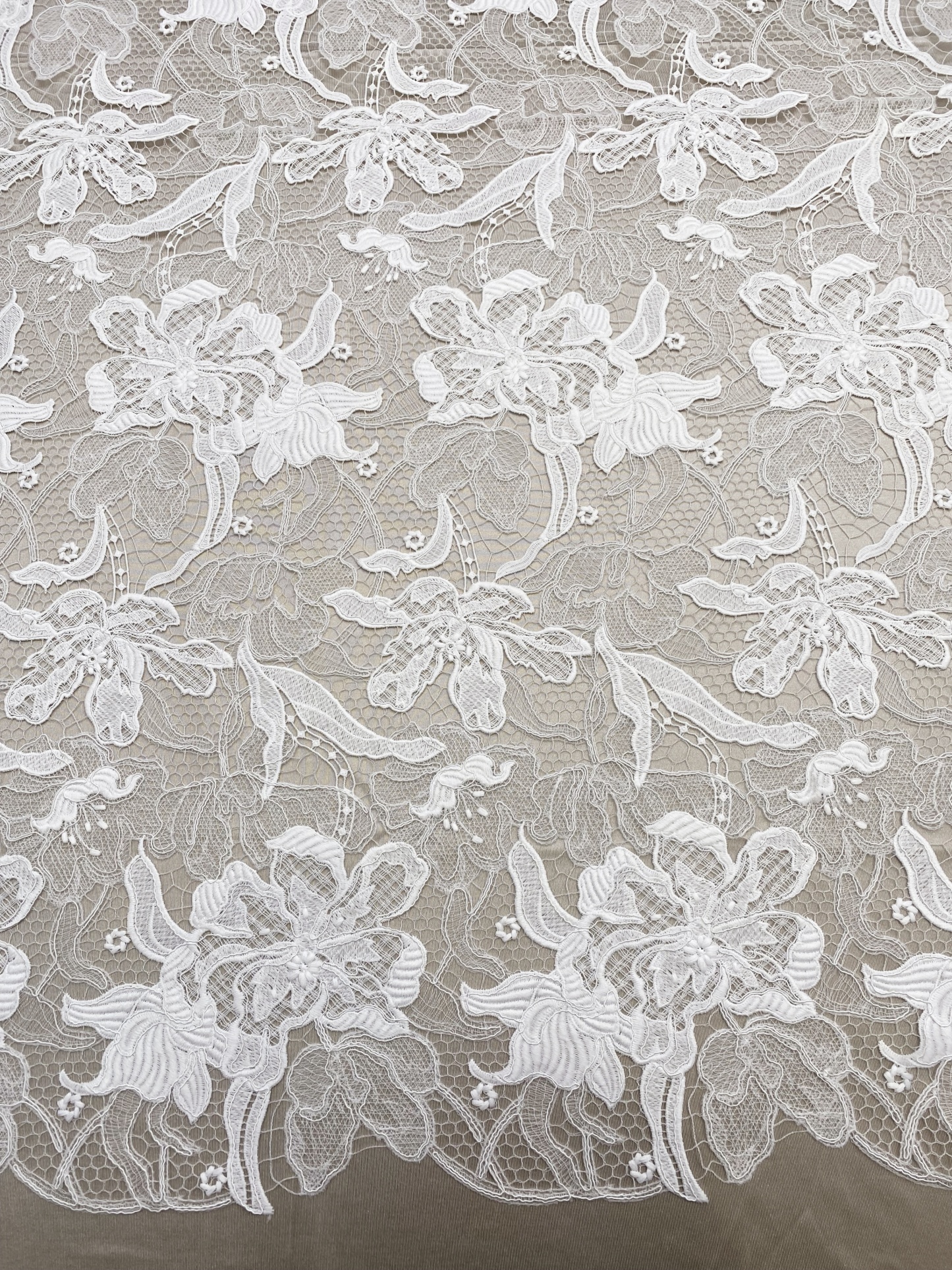 Elegant Guipure Lace Fabric, Hollowed Floral Lace Fabric, Crochet Lace Fabric, Bridal Lace Fabric for Wedding Gown, Prom Dress