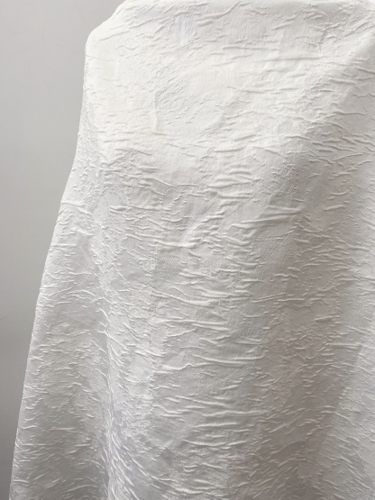Crinkle Jacquard Lace Fabric for Wedding Dress, Party Gown, Costumes, Couture, Wedding Decoration, Creative Embossed Textil