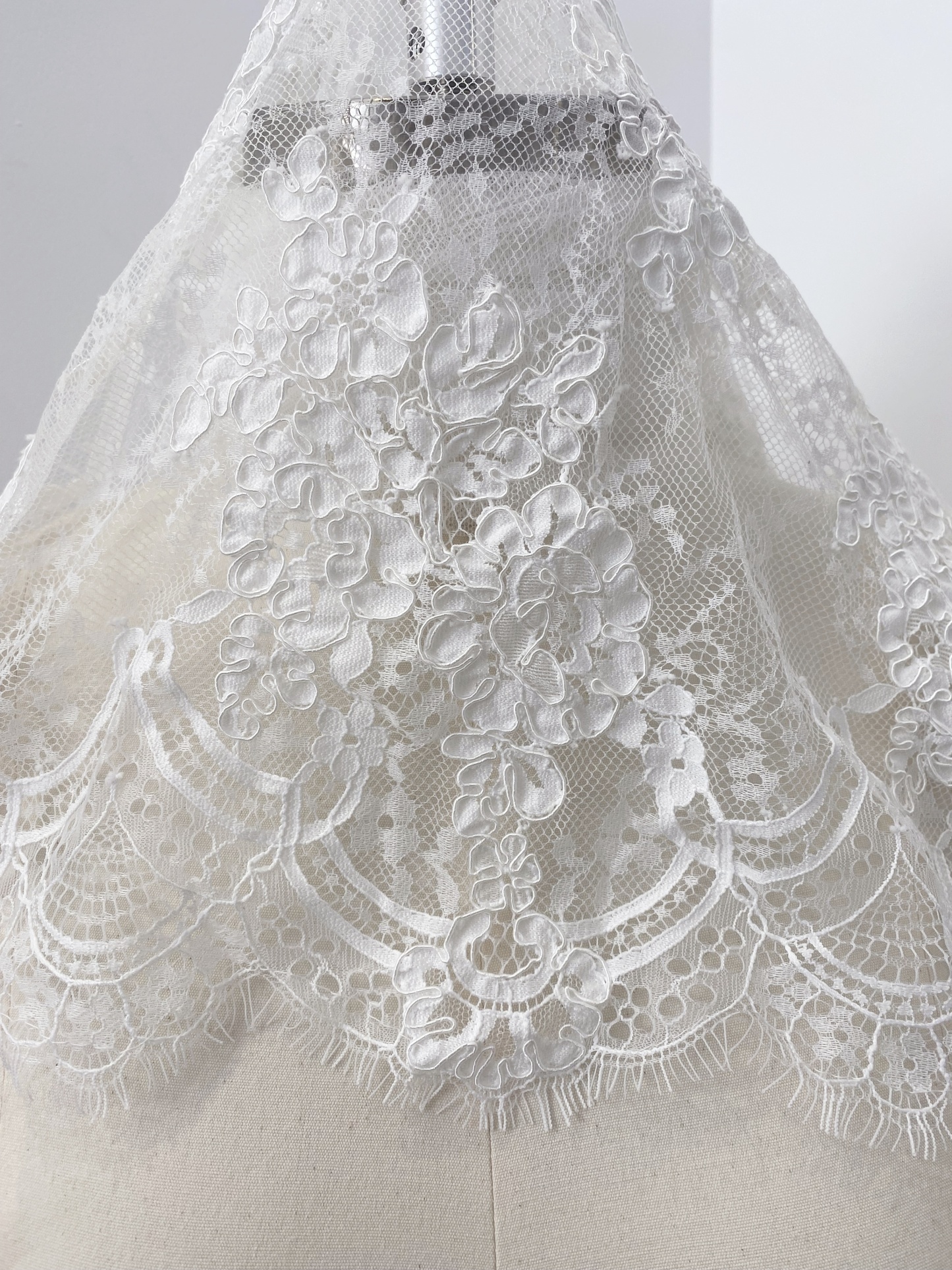 3 Meters 150cm Wide French Chantilly Lace Fabric for Wedding Dress, Bridal Gown, Lace Top Overlay, Floral Embroidery Wedding Lace