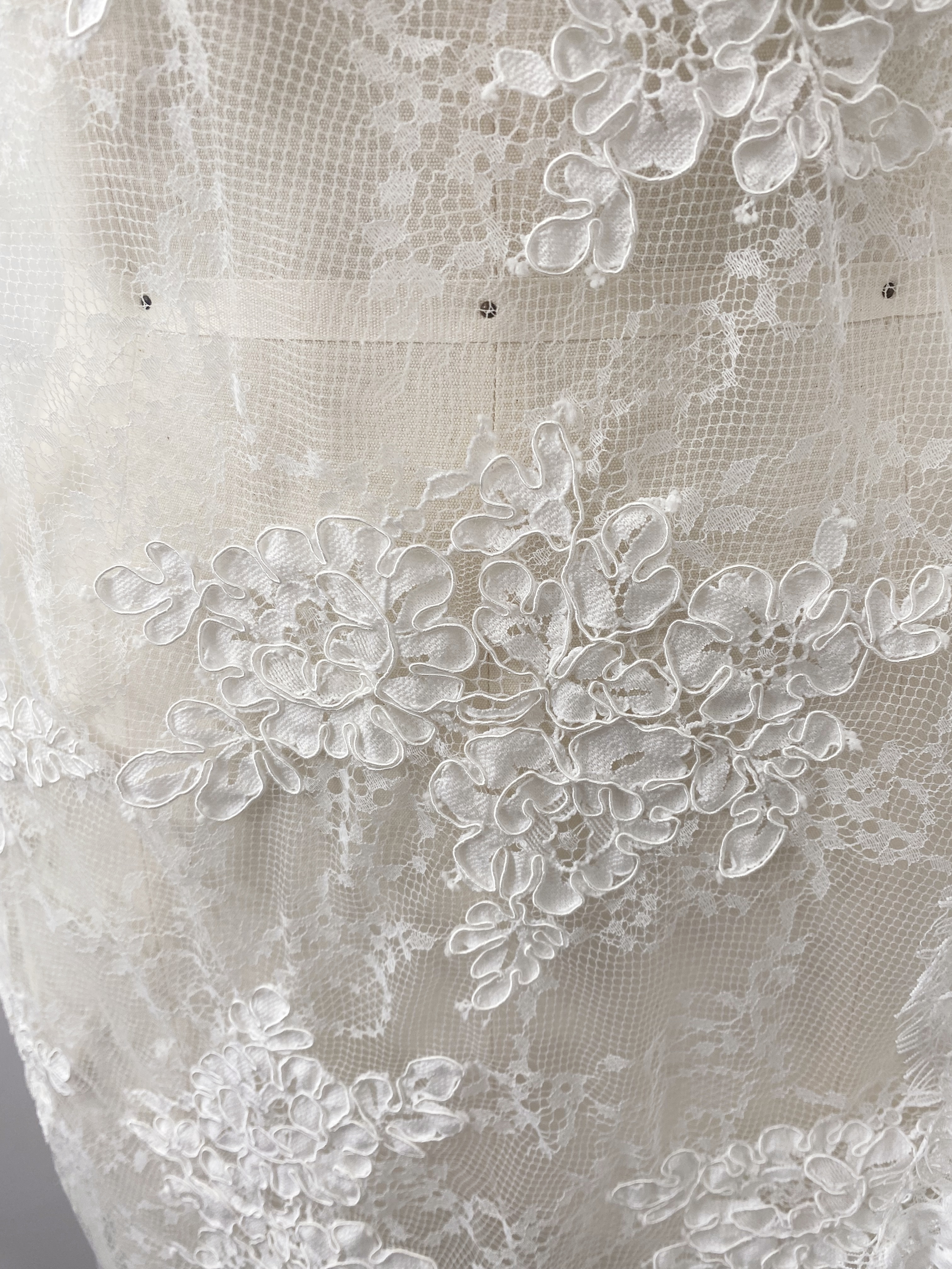 3 Meters 150cm Wide French Chantilly Lace Fabric for Wedding Dress, Bridal Gown, Lace Top Overlay, Floral Embroidery Wedding Lace