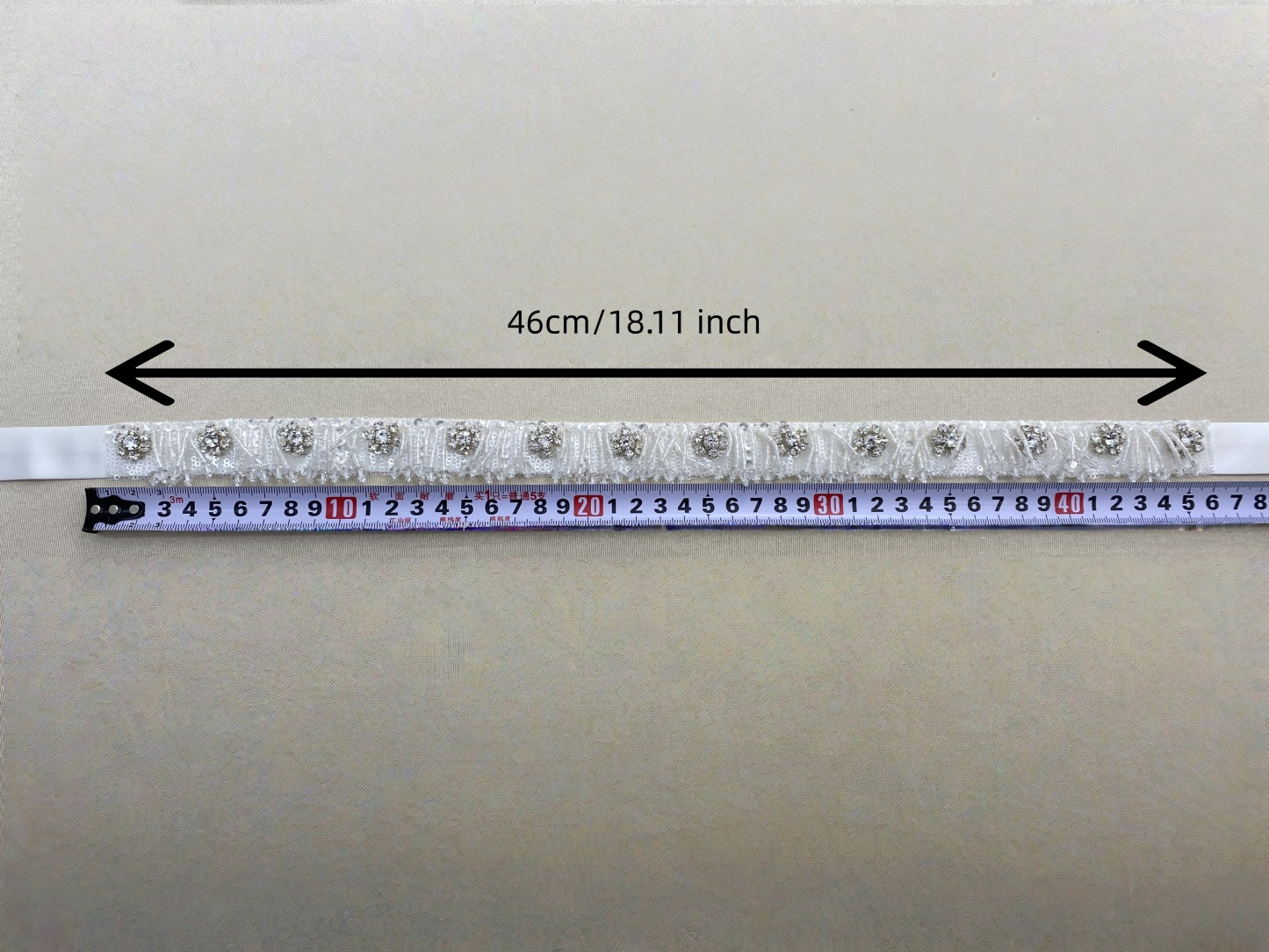 Bridal Belt with Hand Beaded Satin Ribbon and Crystal Beads Tassel | Wedding Dress Sash for Gown, Wedding Accessories