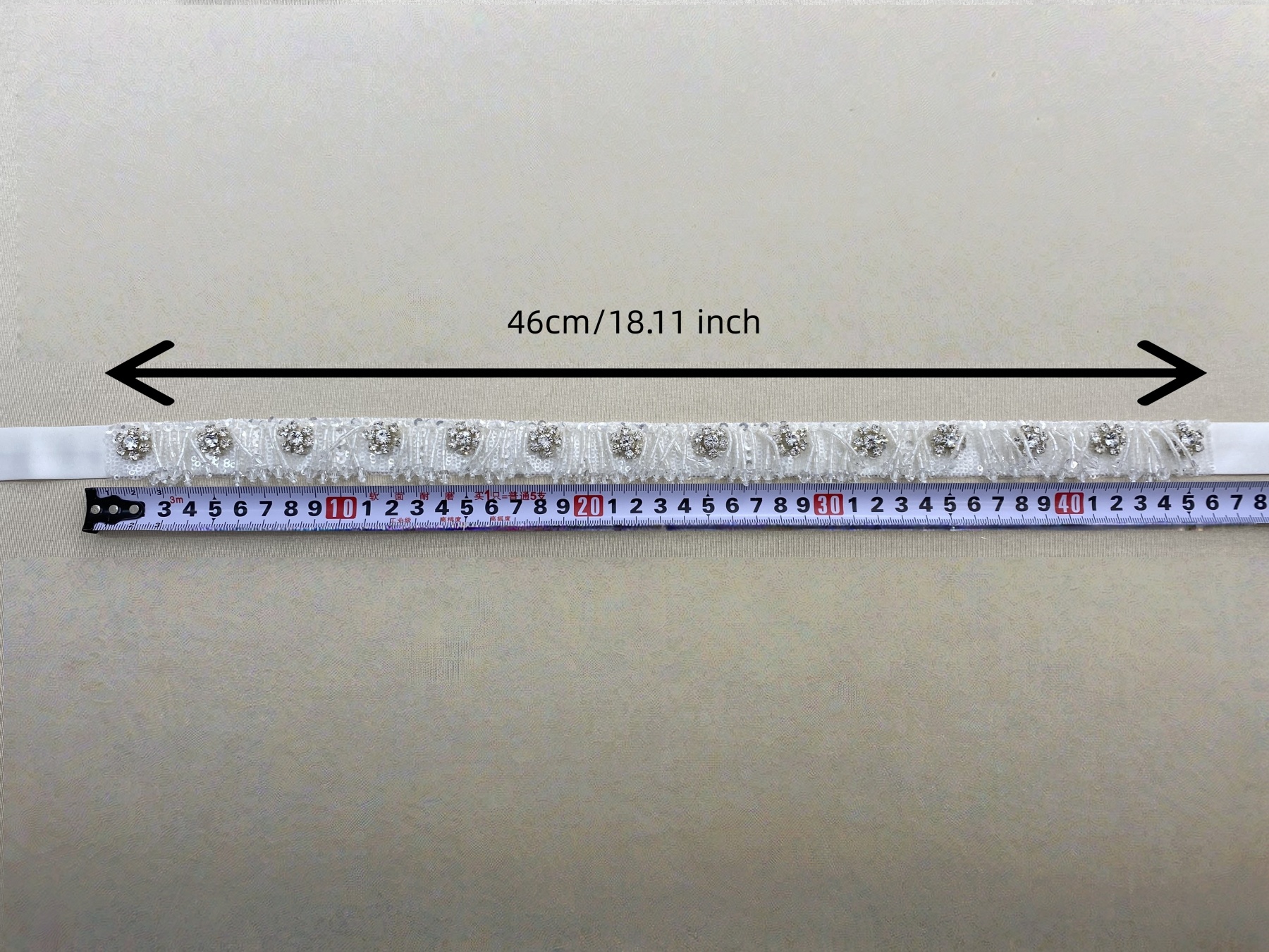 Bridal Belt with Hand Beaded Satin Ribbon and Crystal Beads Tassel | Wedding Dress Sash for Gown, Wedding Accessories