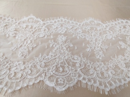 3 Meters French Corded Lace Trim,Floral Eyelash Lace for Bridal Wedding Veils or Dresses