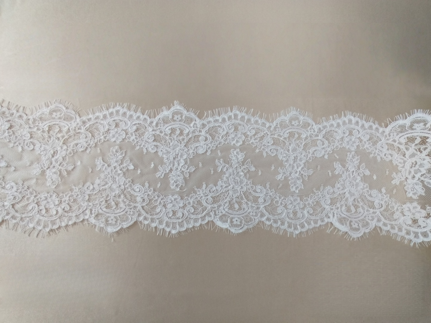 3 Meters French Corded Lace Trim,Floral Eyelash Lace for Bridal Wedding Veils or Dresses