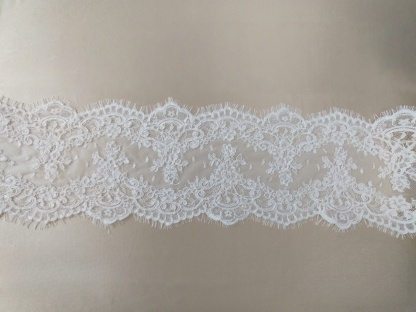 3 Meters French Corded Lace Trim,Floral Eyelash Lace for Bridal Wedding Veils or Dresses