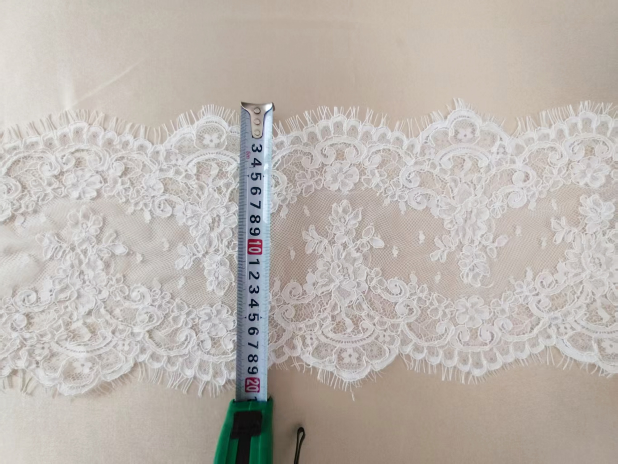 3 Meters French Corded Lace Trim,Floral Eyelash Lace for Bridal Wedding Veils or Dresses