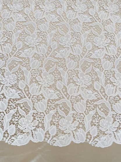 Elegant Guipure Lace Fabric, Hollowed Floral Lace Fabric, Crochet Lace Fabric, Bridal Lace Fabric for Wedding Gown, Prom Dress