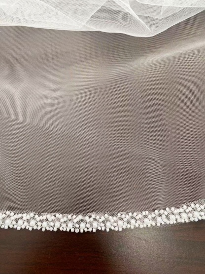 Beading Jewelry Lace Trim with Pearls, Handmade Bridal Ribbon for Prom Dress, Shoulder Strap, Headbands, Belt, Sold by Yard