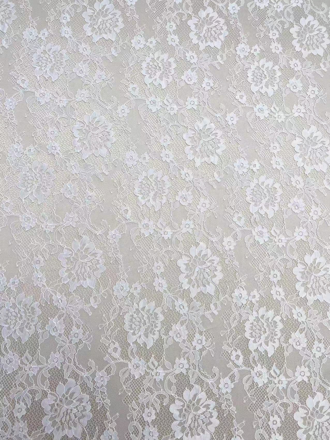 3 Meters Chantilly Eyelash Lace, Soft Lace Tulle Wedding Dress Fabric for Overlay Bridal Veil