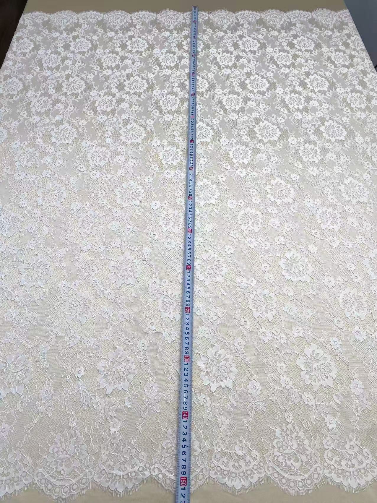 3 Meters Chantilly Eyelash Lace, Soft Lace Tulle Wedding Dress Fabric for Overlay Bridal Veil