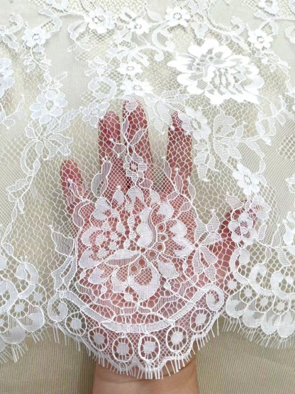 3 Meters Chantilly Eyelash Lace, Soft Lace Tulle Wedding Dress Fabric for Overlay Bridal Veil