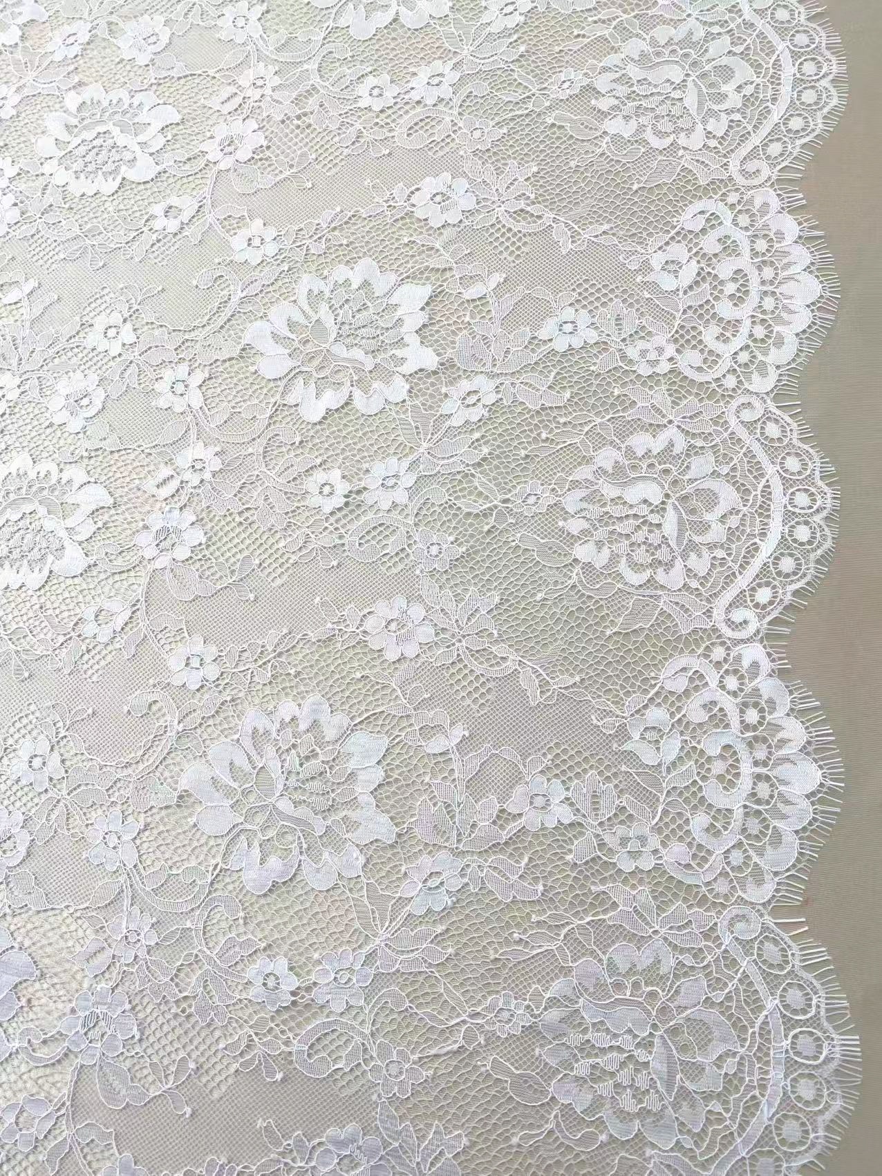 3 Meters Chantilly Eyelash Lace, Soft Lace Tulle Wedding Dress Fabric for Overlay Bridal Veil