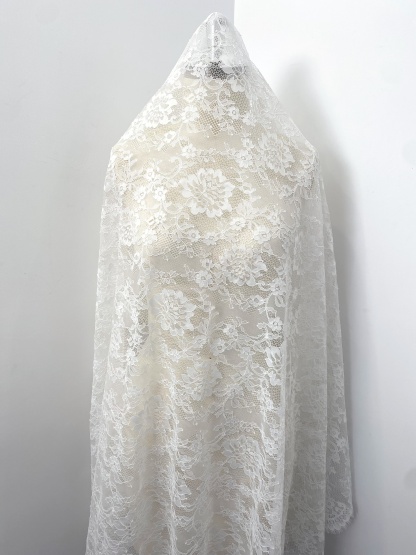 3 Meters Chantilly Eyelash Lace, Soft Lace Tulle Wedding Dress Fabric for Overlay Bridal Veil