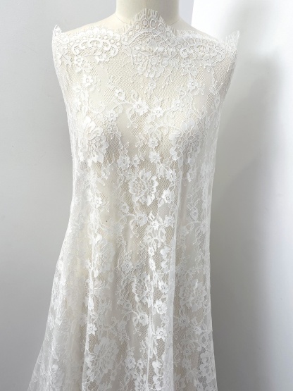 3 Meters Chantilly Eyelash Lace, Soft Lace Tulle Wedding Dress Fabric for Overlay Bridal Veil