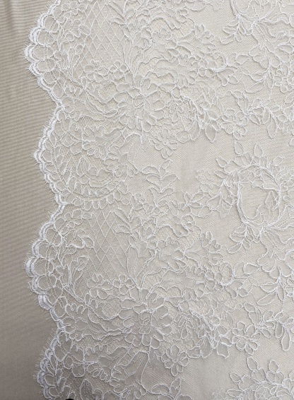 Exclusive Design for 2026: 3 Meters French Lace with Corded, 150cm Wide Alencon Eyelash Lace Fabric for Wedding Dress, Bridal gown, Veil