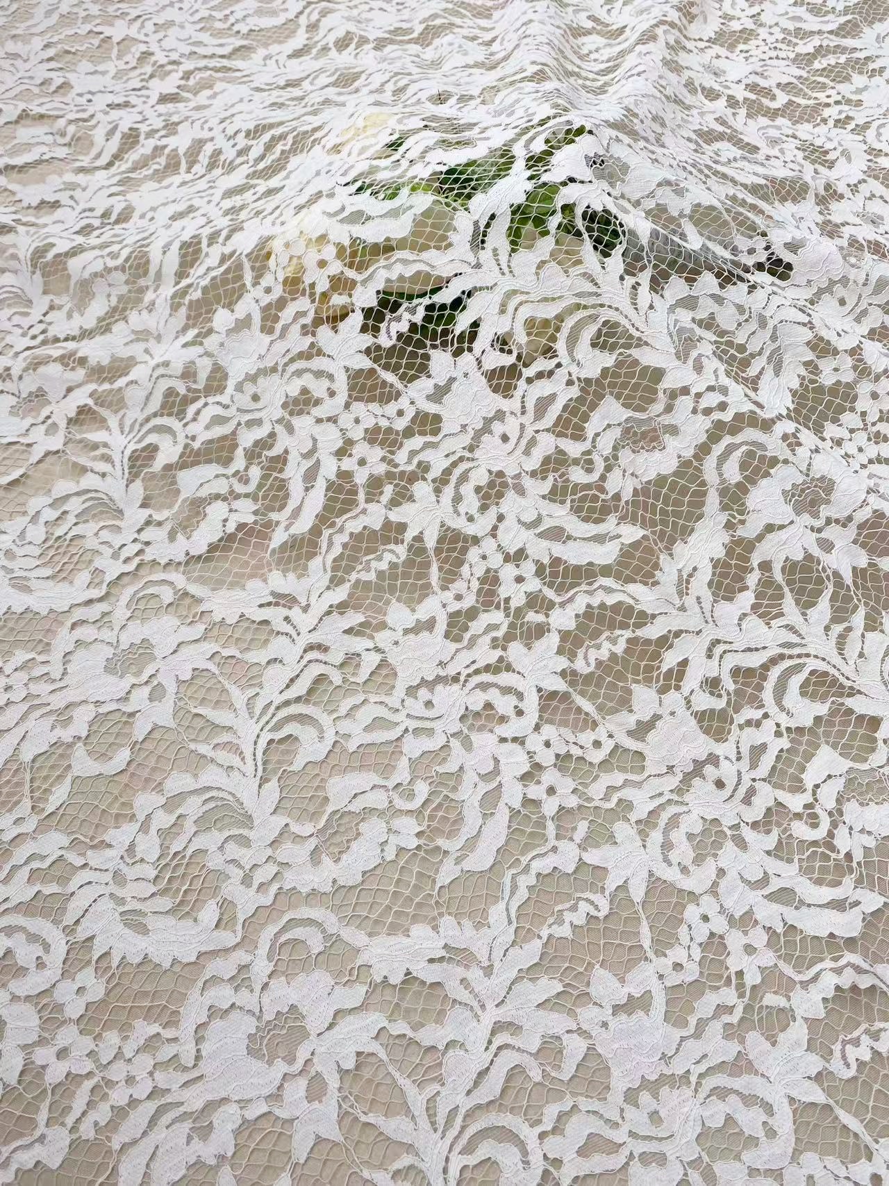 Soft Light French Chantily Eyelash Lace for Wedding Dress, Bridal Gown, Classic Lace Top Overlay, White Lace Fabric DIY Bridal Dress 