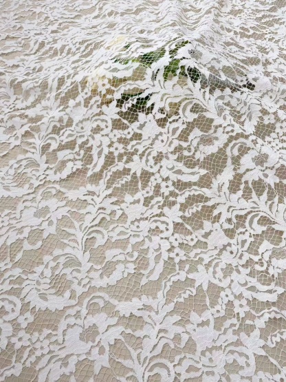 Soft Light French Chantily Eyelash Lace for Wedding Dress, Bridal Gown, Classic Lace Top Overlay, White Lace Fabric DIY Bridal Dress 