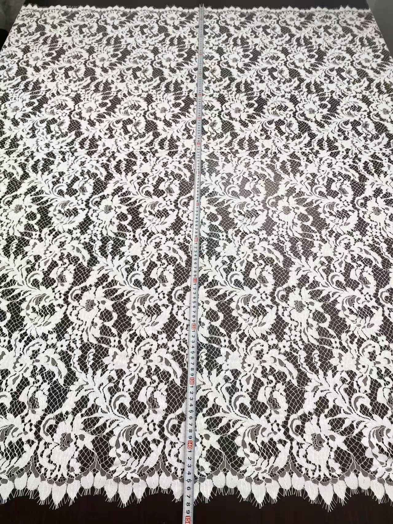 Soft Light French Chantily Eyelash Lace for Wedding Dress, Bridal Gown, Classic Lace Top Overlay, White Lace Fabric DIY Bridal Dress 