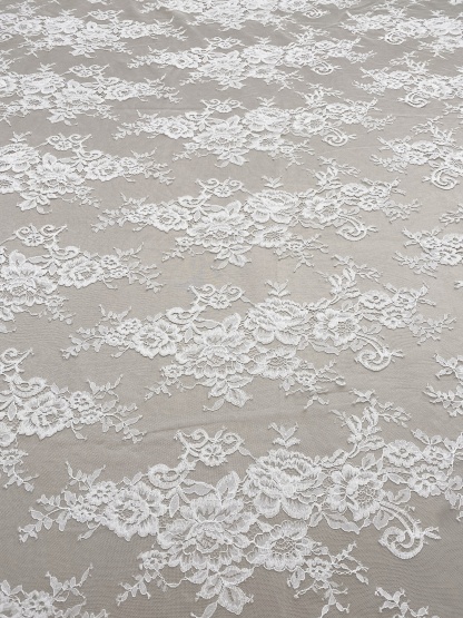 3Meters Wide Lace Fabric with Exclusive flower Parttern for Wedding Dress and Veil, Floral Embroidered Tulle by the Yard, Bridal Material