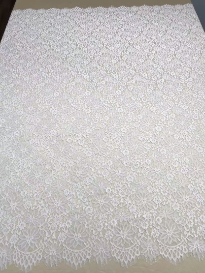 Soft Light French Chantily Eyelash Lace for Wedding Dress, Bridal Gown, Classic Lace Top Overlay, White Lace Fabric DIY Bridal Dress