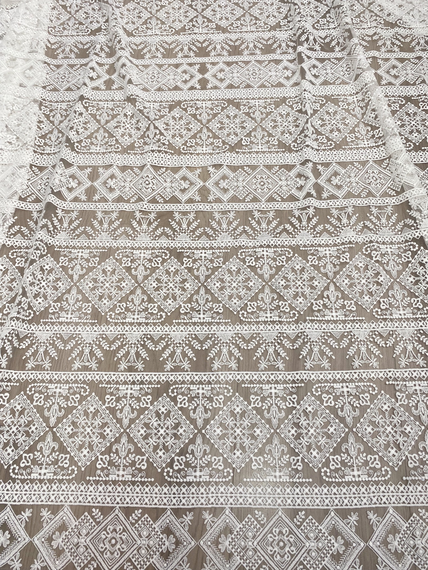 White Guipure Mesh Lace Fabric, Bridal Guipure Lace Fabric, Crochet Wedding Lace, Bridal Wedding Dress Stripe line Embroidery flower lace by the yard