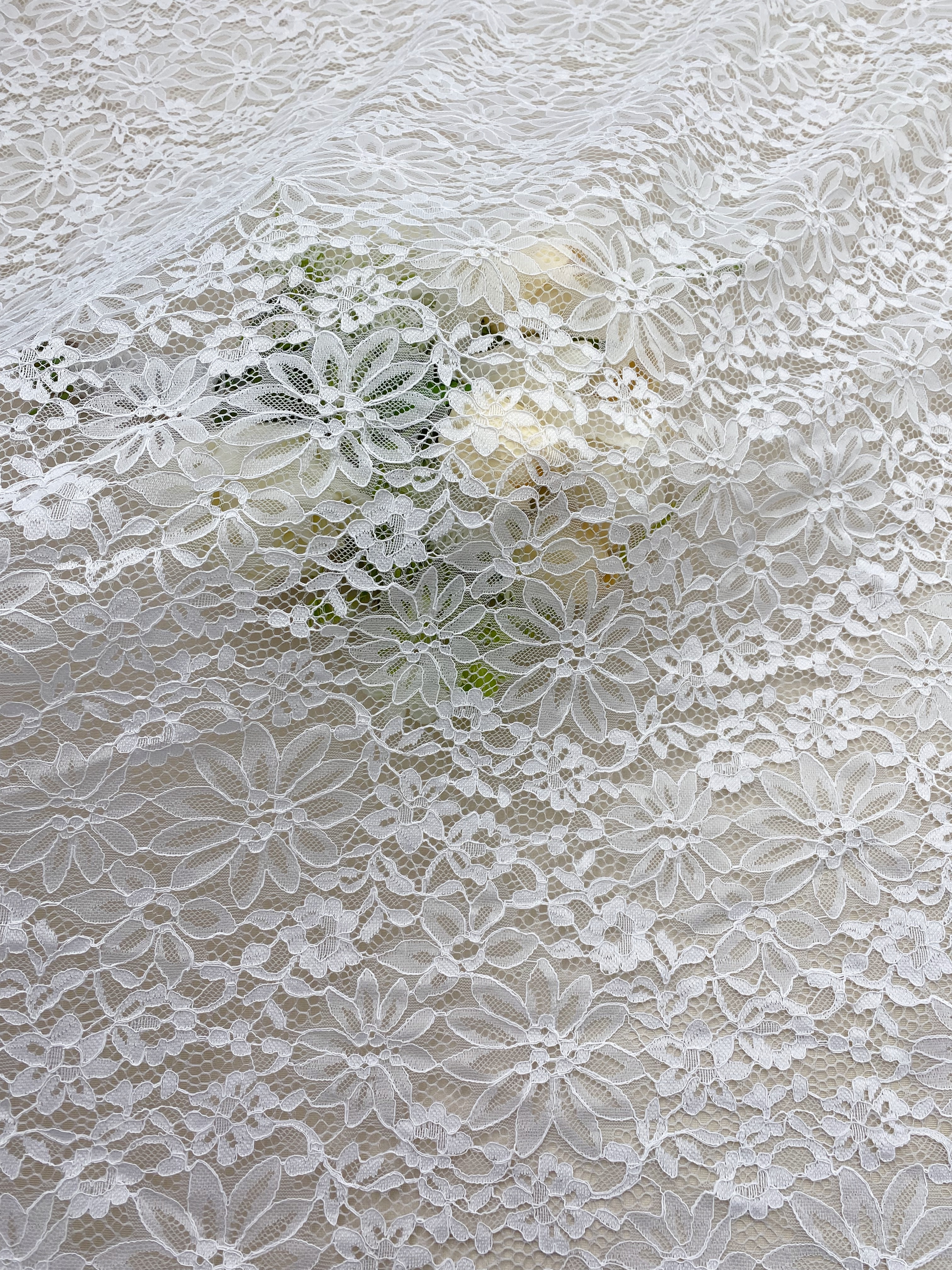 Soft Light French Chantily Eyelash Lace for Wedding Dress, Bridal Gown, Classic Lace Top Overlay, White Lace Fabric DIY Bridal Dress