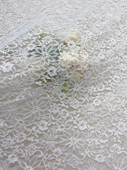Soft Light French Chantily Eyelash Lace for Wedding Dress, Bridal Gown, Classic Lace Top Overlay, White Lace Fabric DIY Bridal Dress