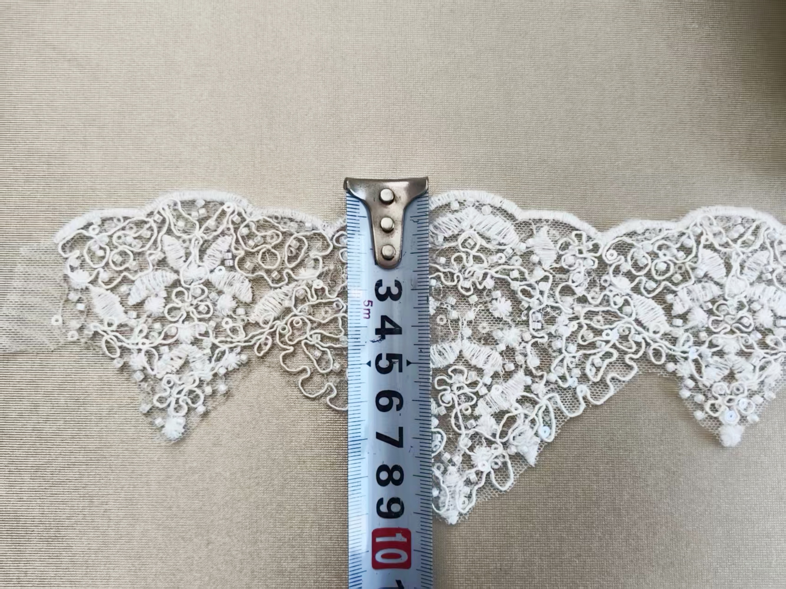 Sequined Lace Trim, Alencon Lace Trim, Beaded Cord Lace Trim For Wedding Veil cloth accessories, Bridal Lace Trim with Beads