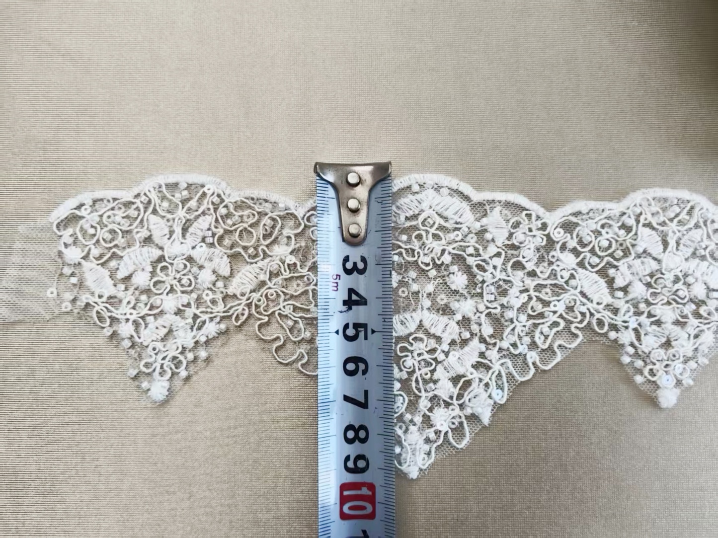 Sequined Lace Trim, Alencon Lace Trim, Beaded Cord Lace Trim For Wedding Veil cloth accessories, Bridal Lace Trim with Beads