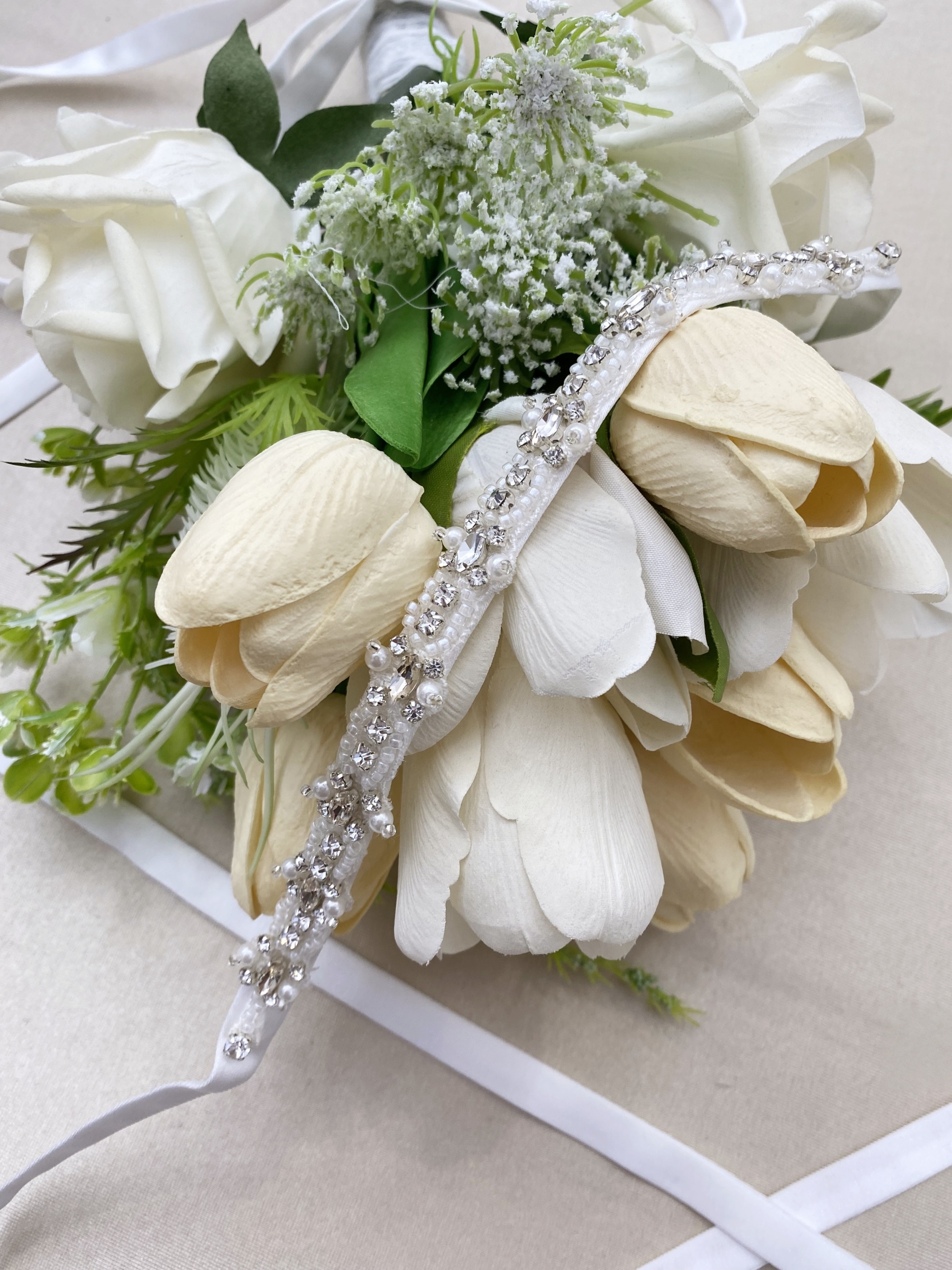 Ivory Wedding Belt with Beads & Crystal Rhinestones, Satin Ribbon Sash Belt for Bridal, Wedding Clasp Belt, Bridesmaid Accessory