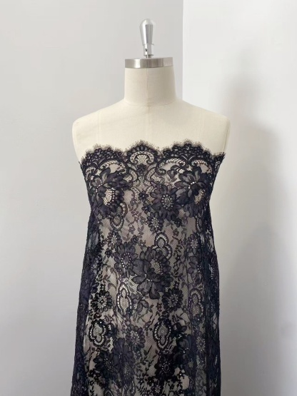 Corded Alencon Flower Lace Fabric, 3 Meters French Chantilly lace fabric trim for wedding shrugs,bridal gown,Classic lace top overlay, sold by 3 maters