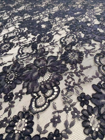 Corded Alencon Flower Lace Fabric, 3 Meters French Chantilly lace fabric trim for wedding shrugs,bridal gown,Classic lace top overlay, sold by 3 maters