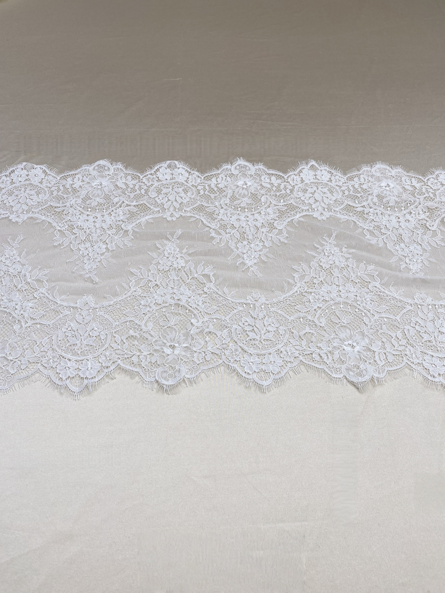 3 Meters French Corded Lace Trim,Floral Eyelash Lace for Bridal Wedding Veils or Dresses