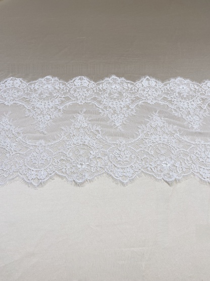 3 Meters French Corded Lace Trim,Floral Eyelash Lace for Bridal Wedding Veils or Dresses