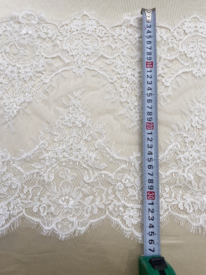 3 Meters French Corded Lace Trim,Floral Eyelash Lace for Bridal Wedding Veils or Dresses