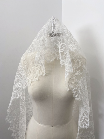 3 Meters French Corded Lace Trim,Floral Eyelash Lace for Bridal Wedding Veils or Dresses