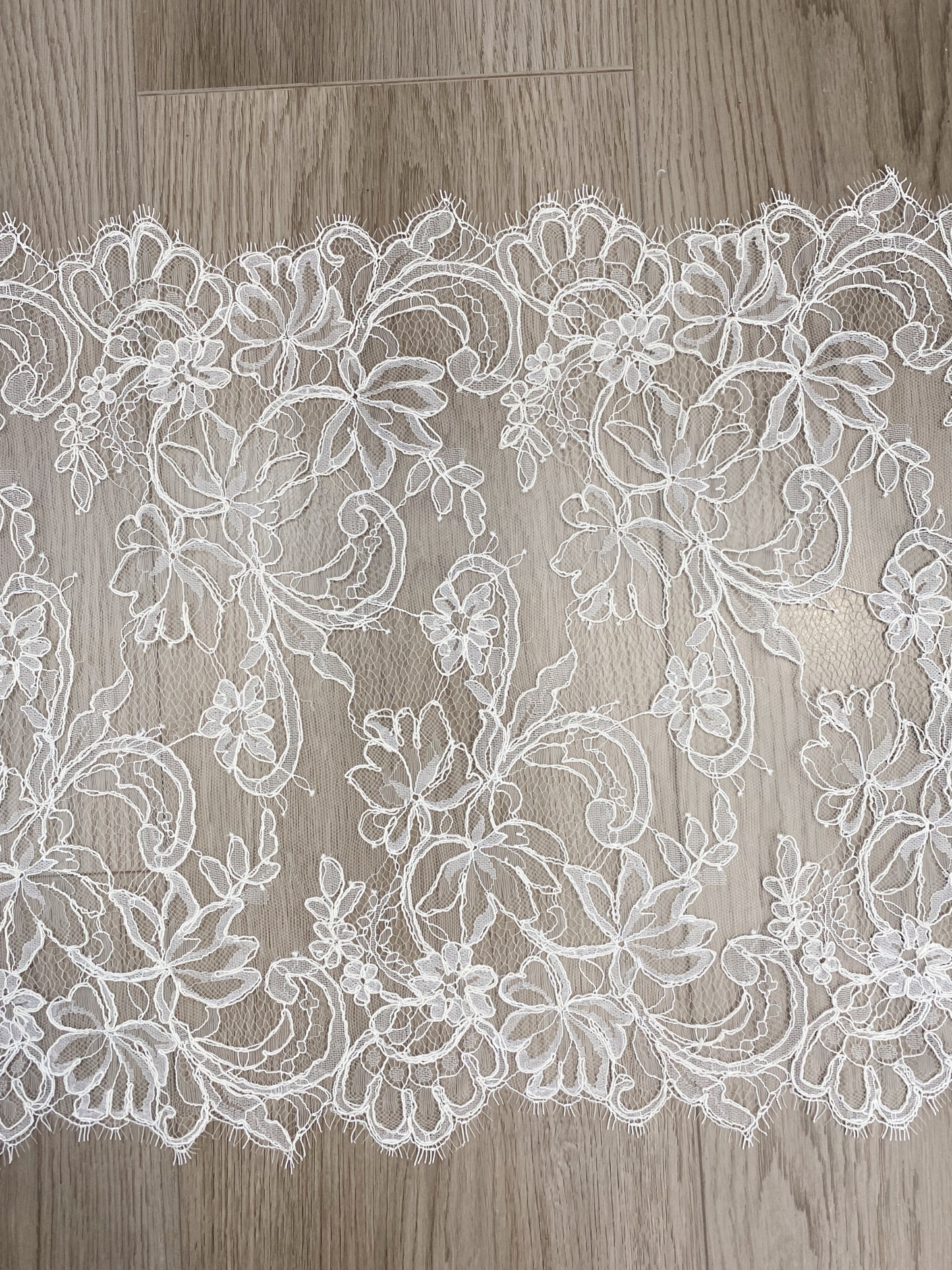 3 Meters French Corded Lace Trim,Floral Eyelash Lace for Bridal Wedding Veils or Dresses
