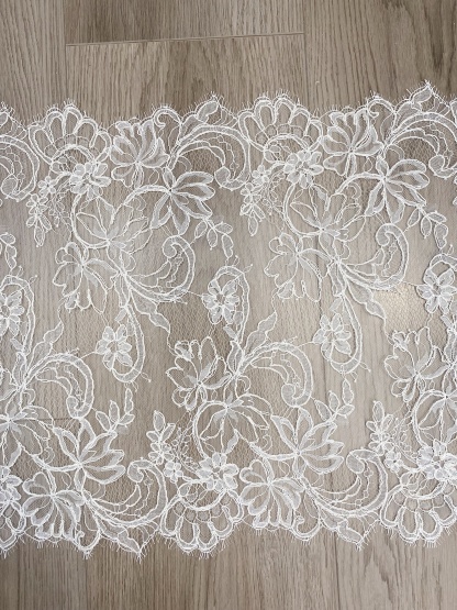 3 Meters French Corded Lace Trim,Floral Eyelash Lace for Bridal Wedding Veils or Dresses